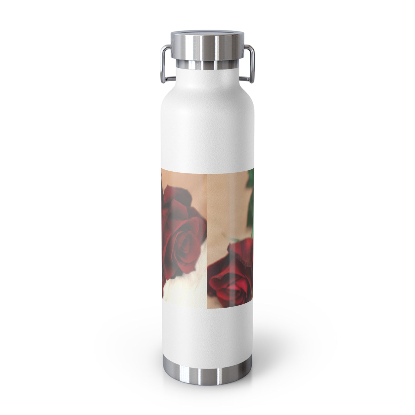 Rose Petal Copper Insulated Water Bottle - 22oz Floral Design