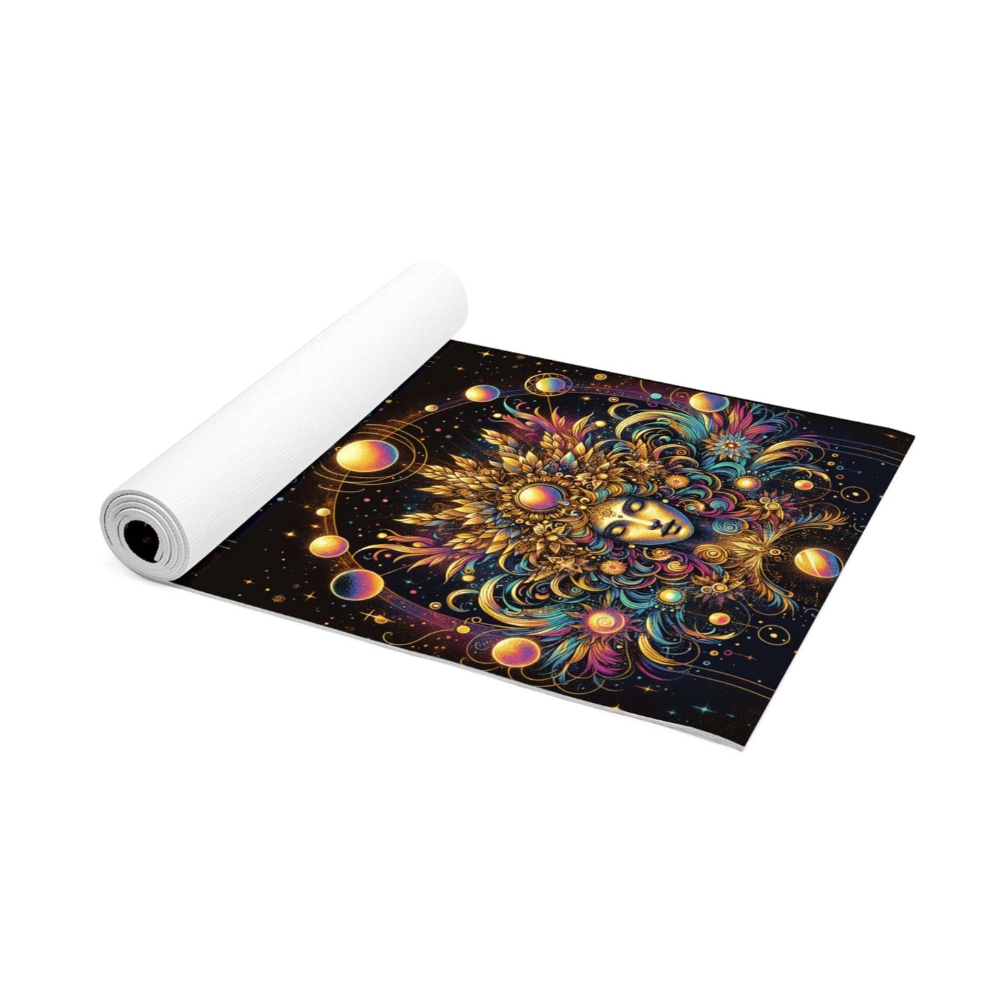 Cosmic Goddess Foam Yoga Mat - Vibrant Spiritual Design for Mindfulness and Meditation