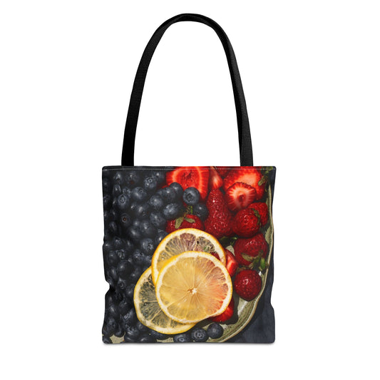 Colorful Fruit Print Tote Bag - Fresh & Fun for Everyday Use