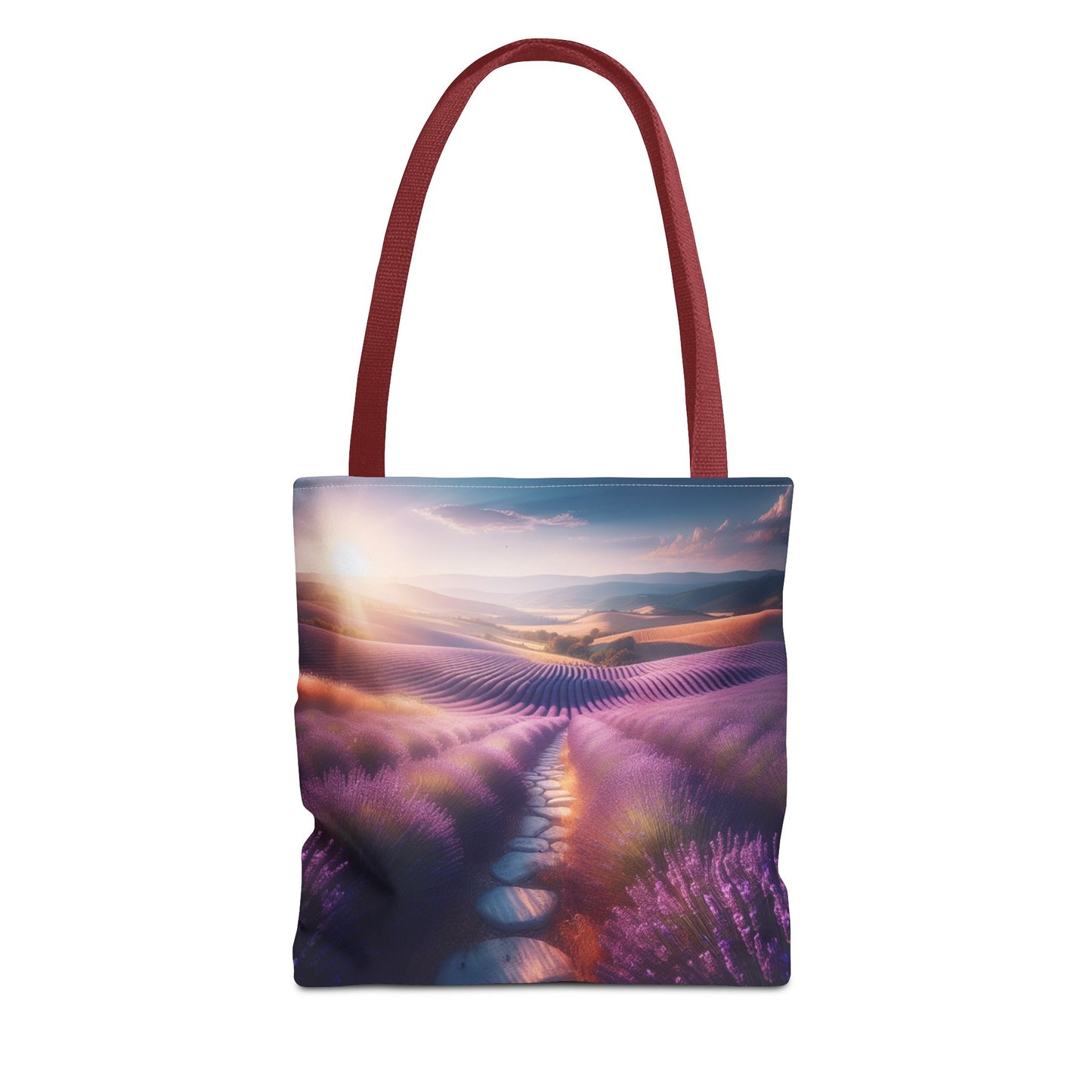 Lavender Fields Tote Bag - Scenic Floral Design for Everyday Use