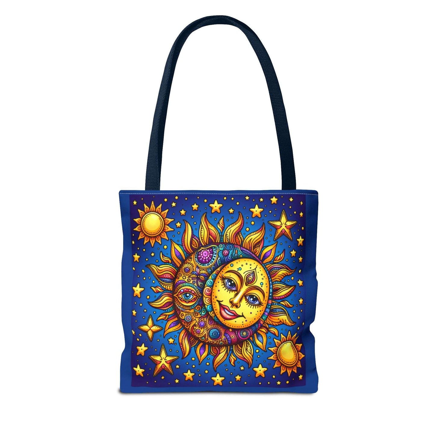 Sun and Moon Boho Tote Bag – Colorful Celestial Design for Every Occasion