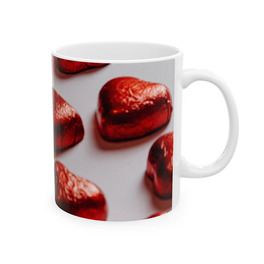 Glistening Hearts Ceramic Mug - Perfect for Valentine's Day & Cozy Moments