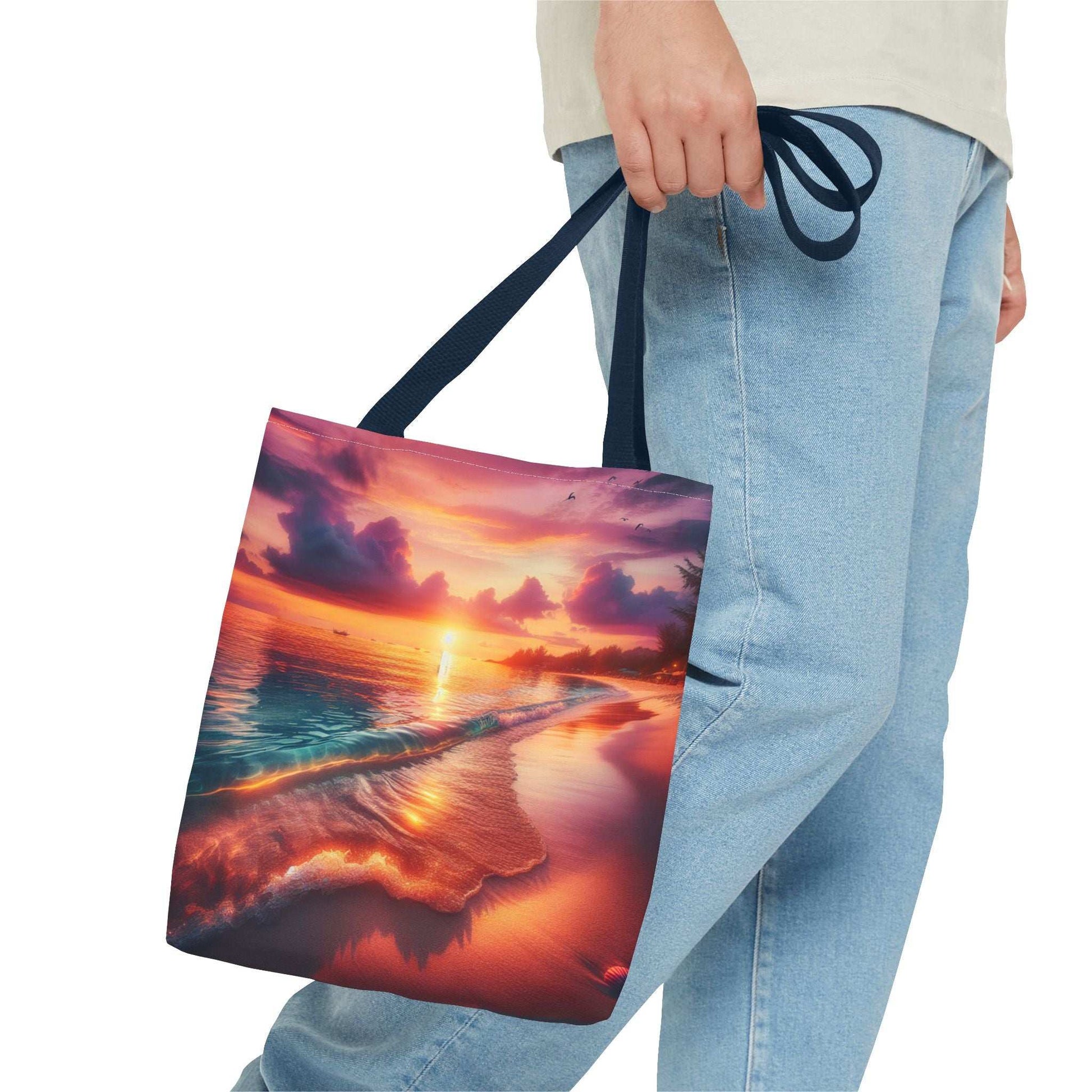 Sunset Beach Tote Bag - Perfect for Summer Outings and Travel