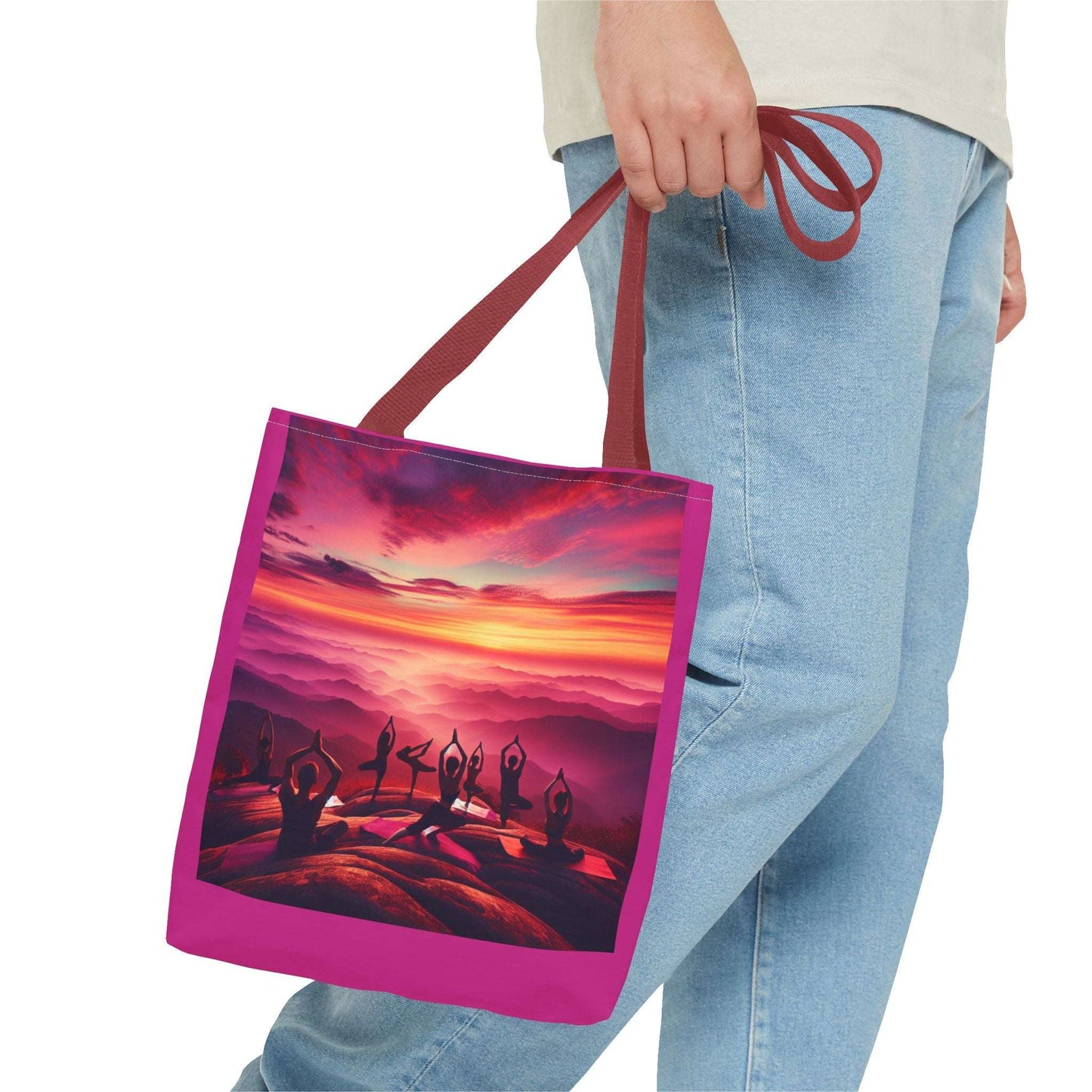 Yoga Sunset Tote Bag - Vibrant Spiritual Design