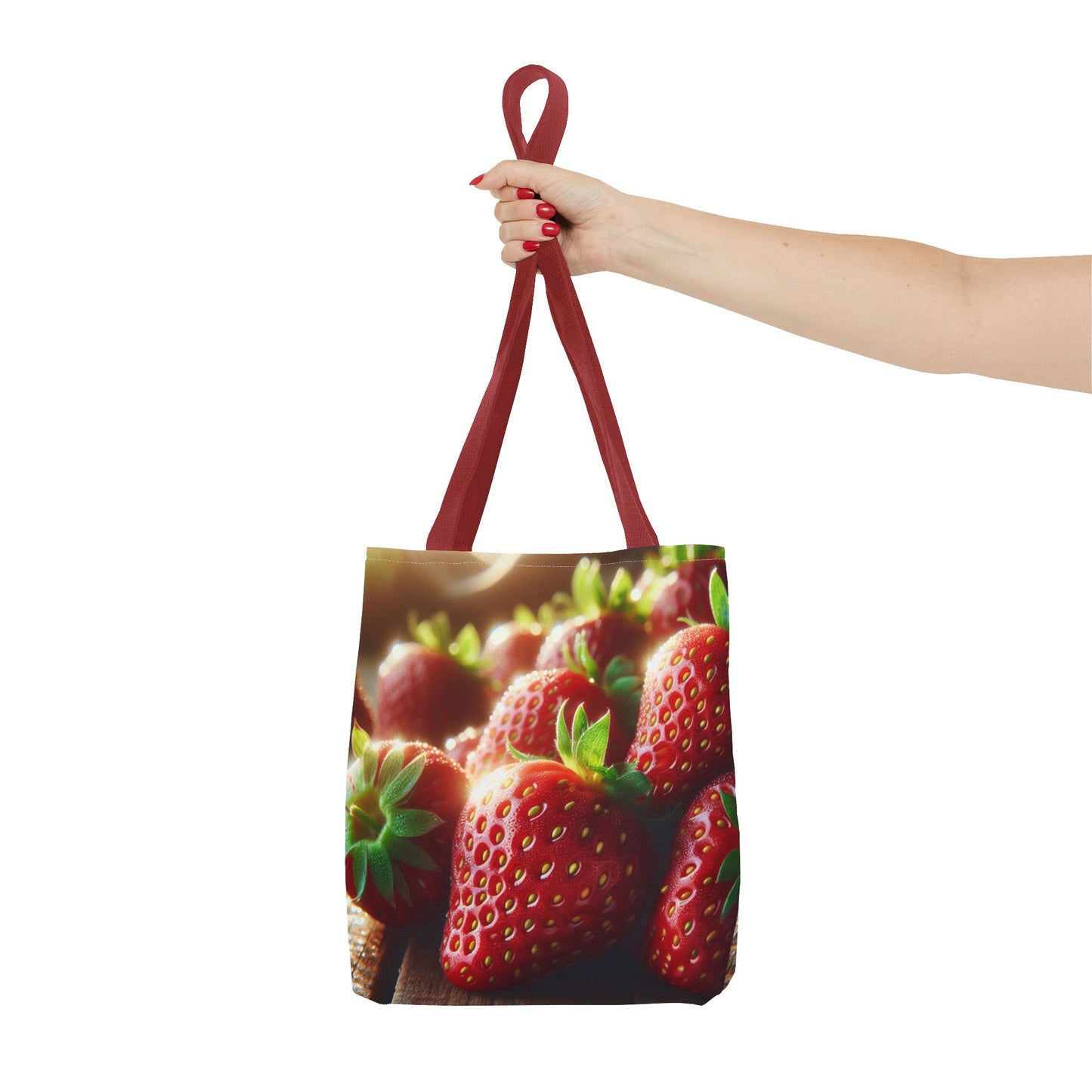 Strawberry Print Tote Bag - Perfect for Farmers' Markets and Everyday Use