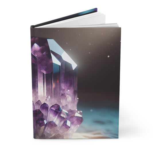 Amethyst Crystal Hardcover Journal - Matte Finish for Nature Lovers and Journaling Enthusiasts