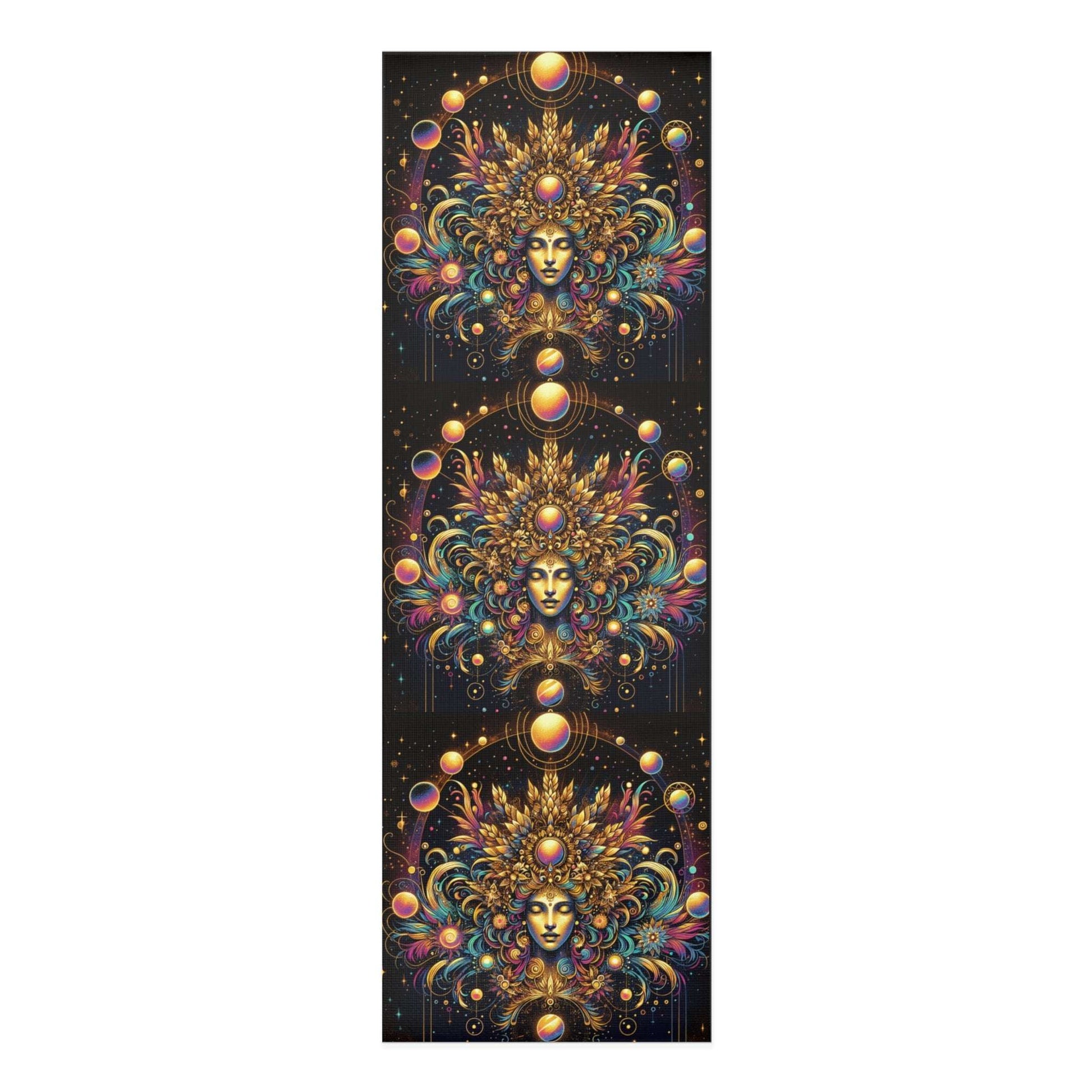 Cosmic Goddess Foam Yoga Mat - Vibrant Spiritual Design for Mindfulness and Meditation