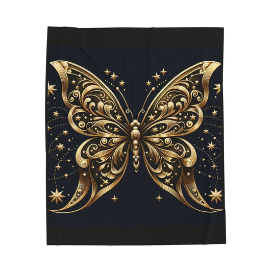 Luxurious Butterfly Pattern Velveteen Plush Blanket - Cozy Home Decor Gift