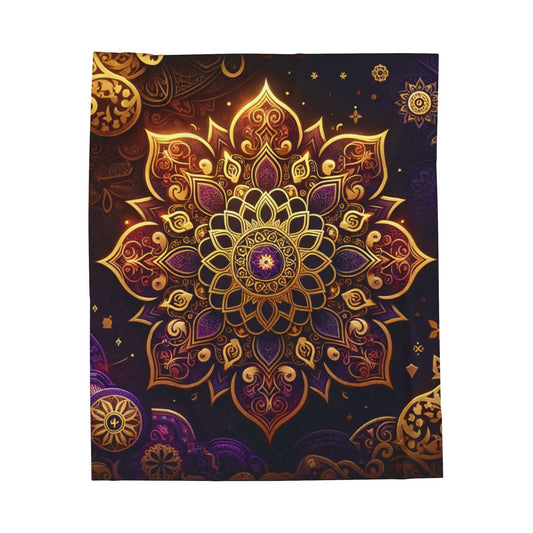 Bohemian Mandala Velveteen Plush Blanket - Cozy Decorative Throw for Home & Special Occasions