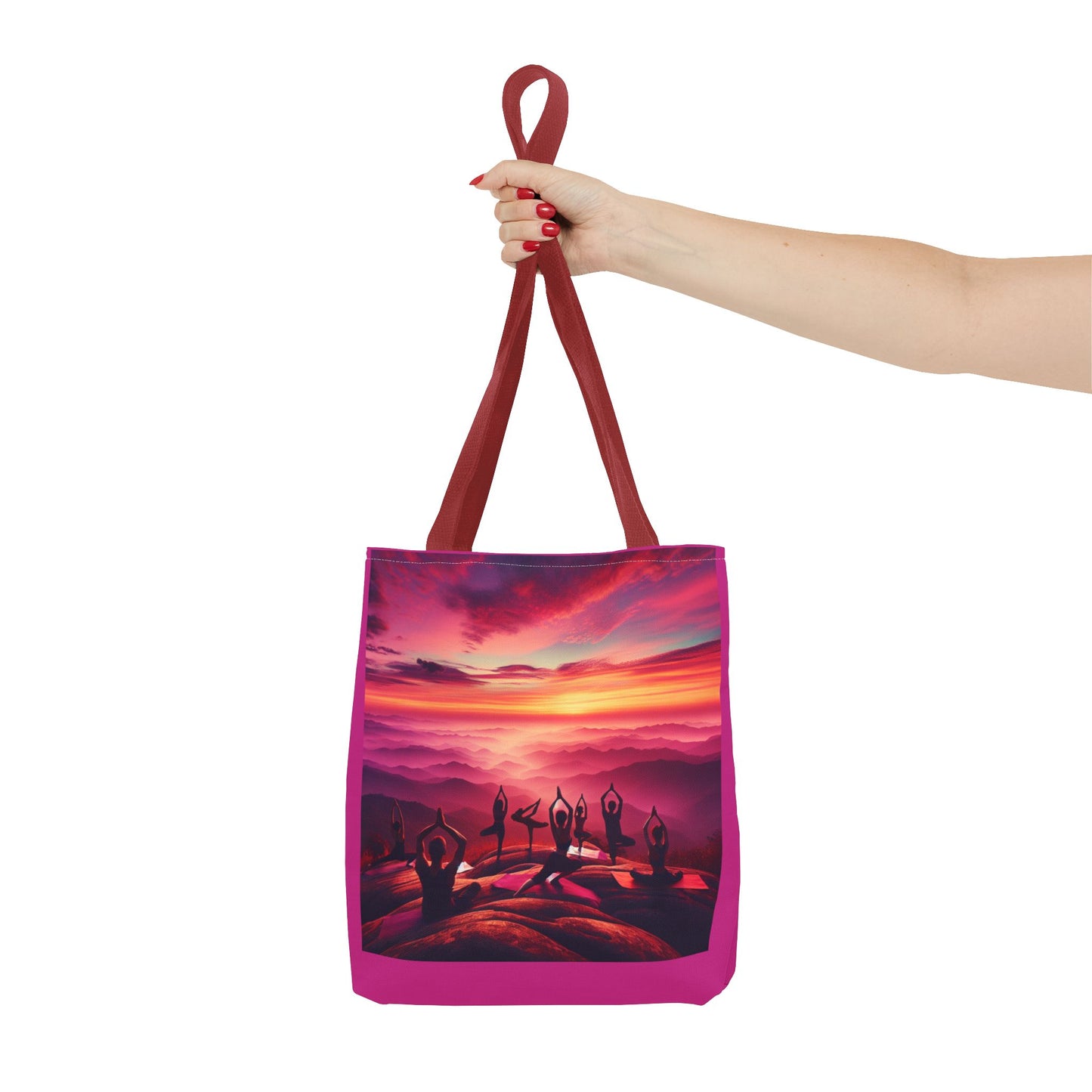 Yoga Sunset Tote Bag - Vibrant Spiritual Design