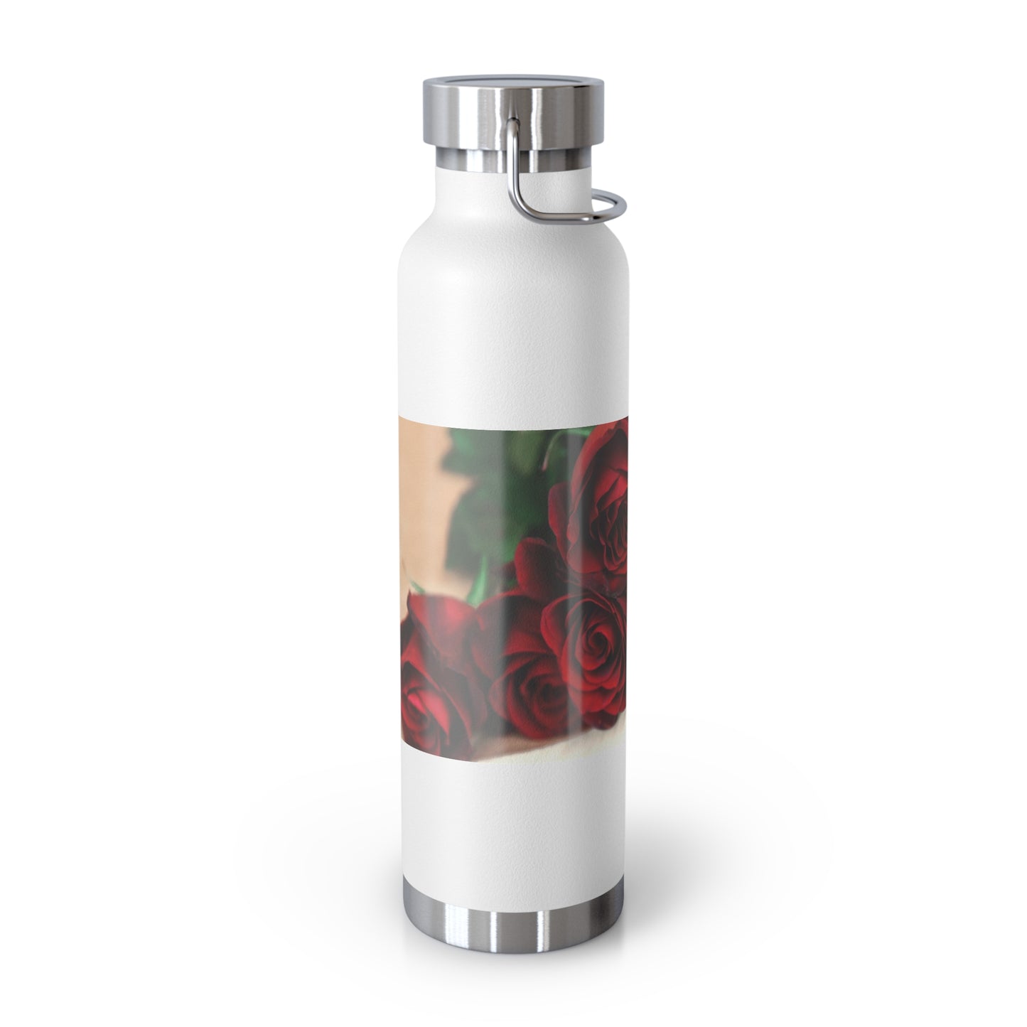 Rose Petal Copper Insulated Water Bottle - 22oz Floral Design