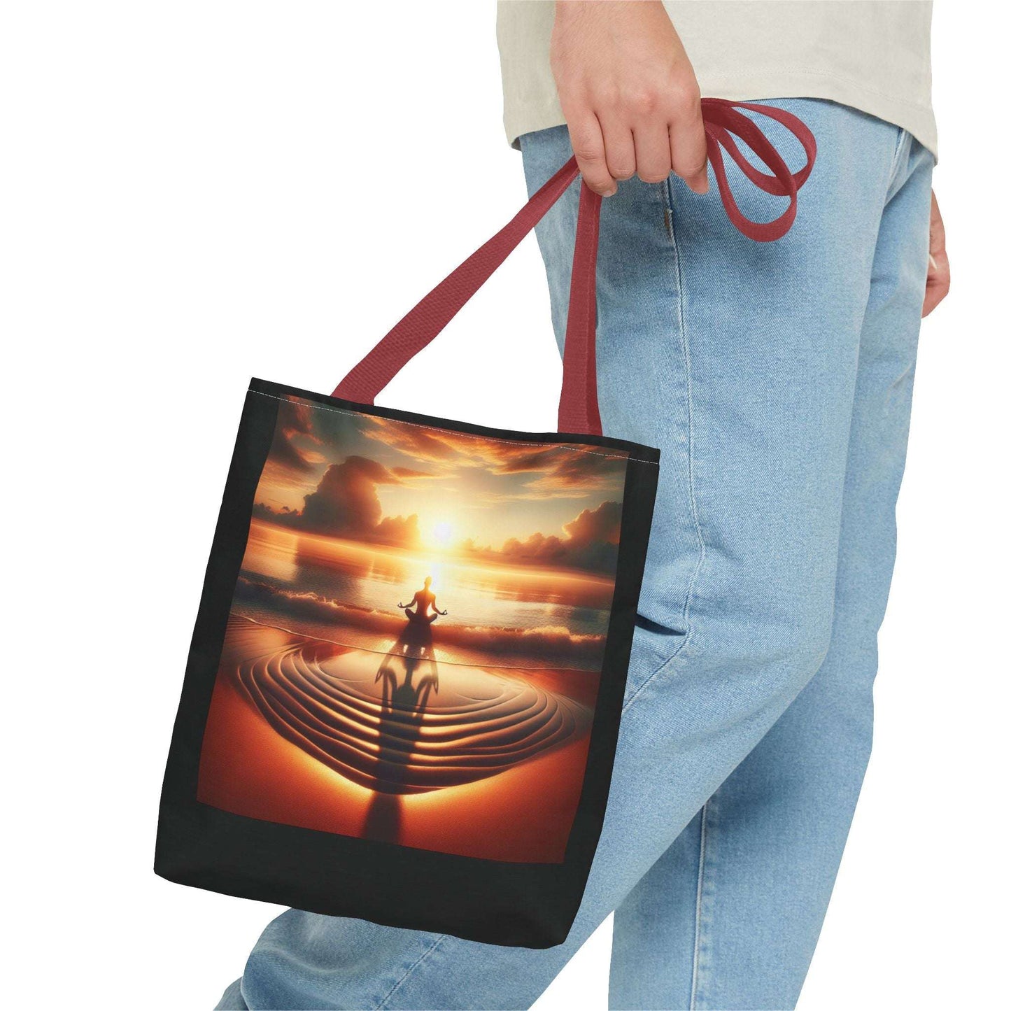 Meditation Sunset Tote Bag - Inspirational Beach Vibe