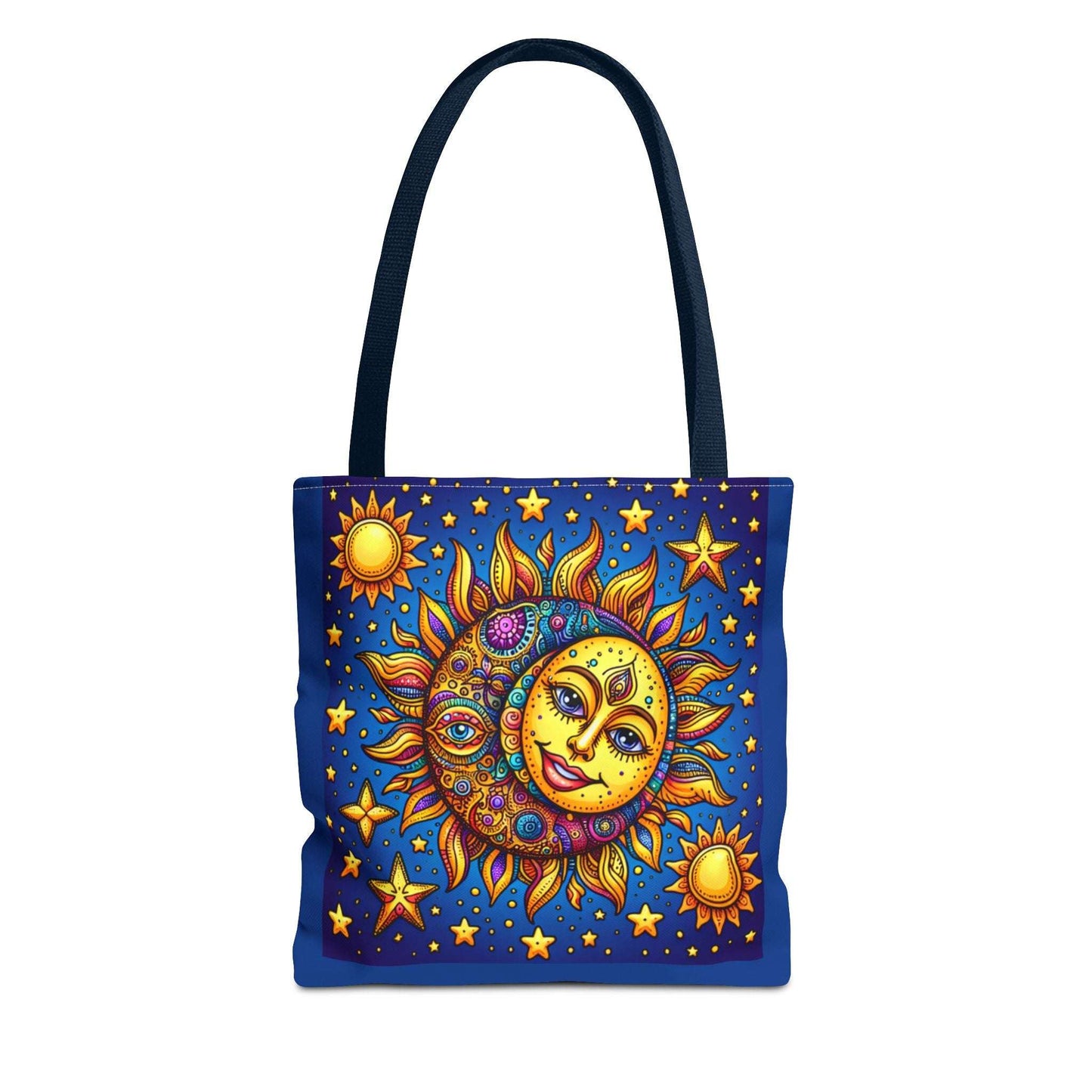 Sun and Moon Boho Tote Bag – Colorful Celestial Design for Every Occasion