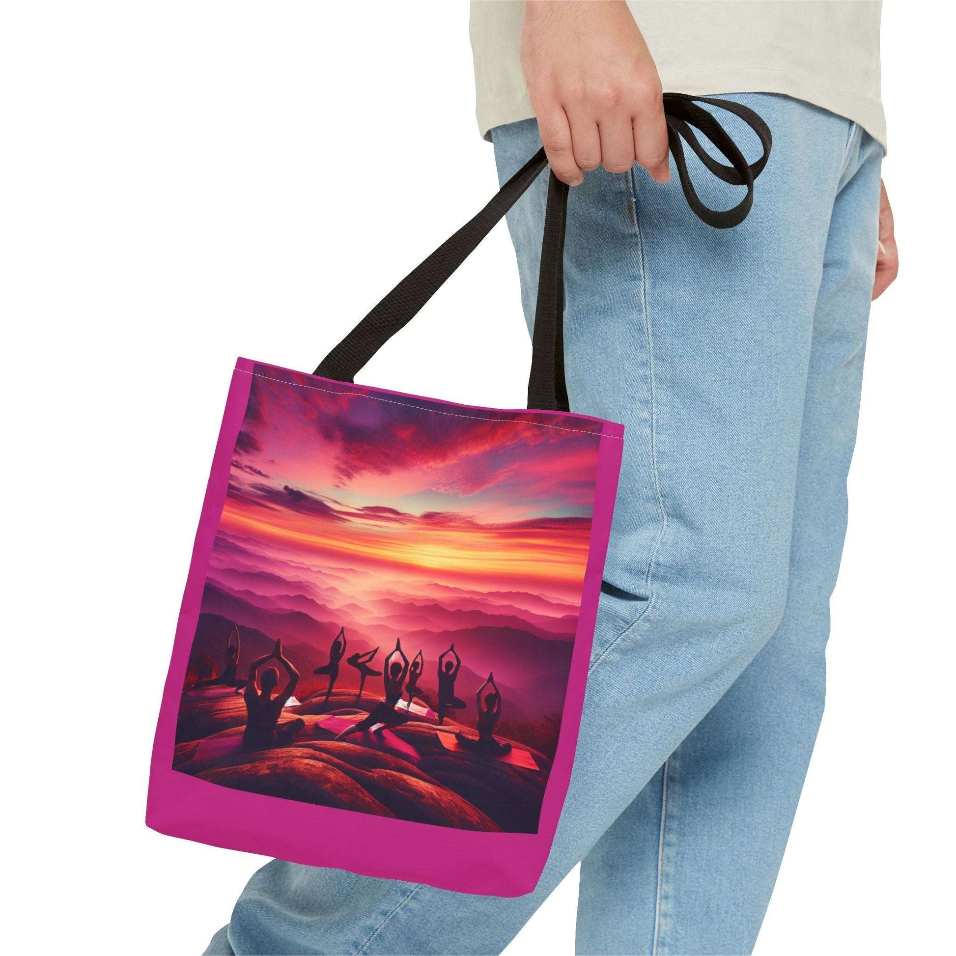 Yoga Sunset Tote Bag - Vibrant Spiritual Design