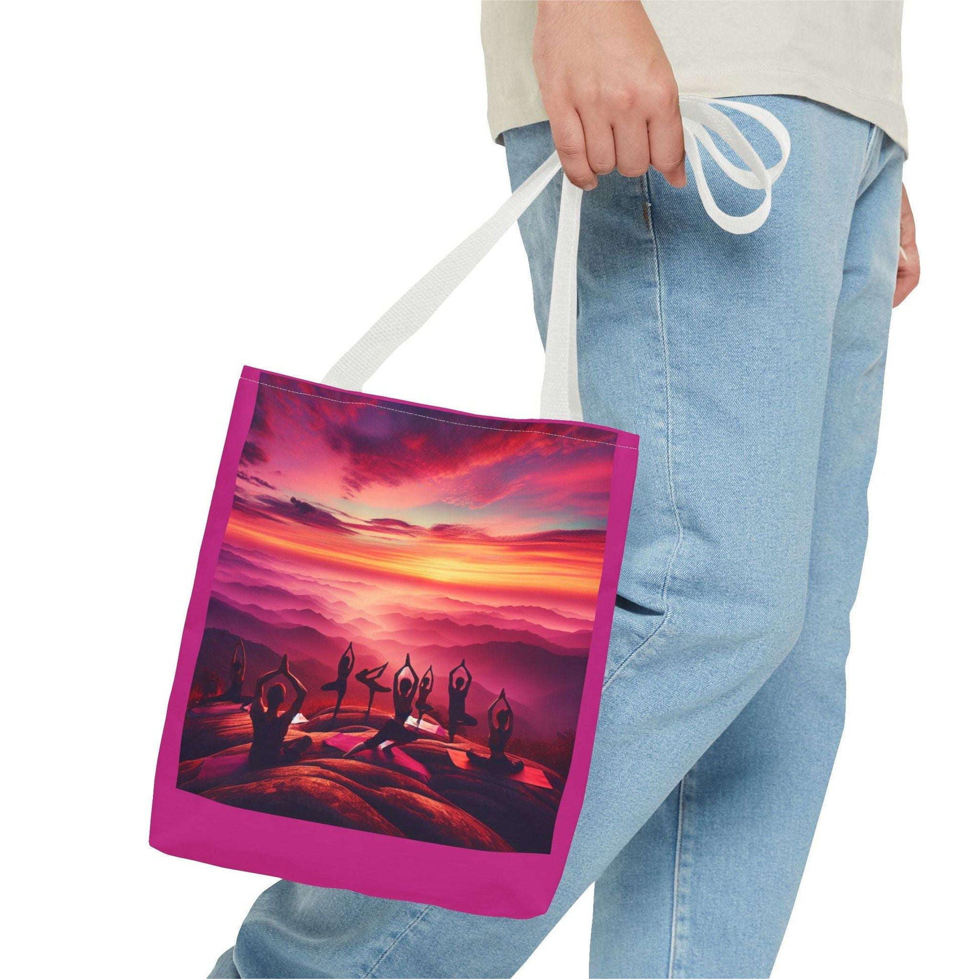 Yoga Sunset Tote Bag - Vibrant Spiritual Design