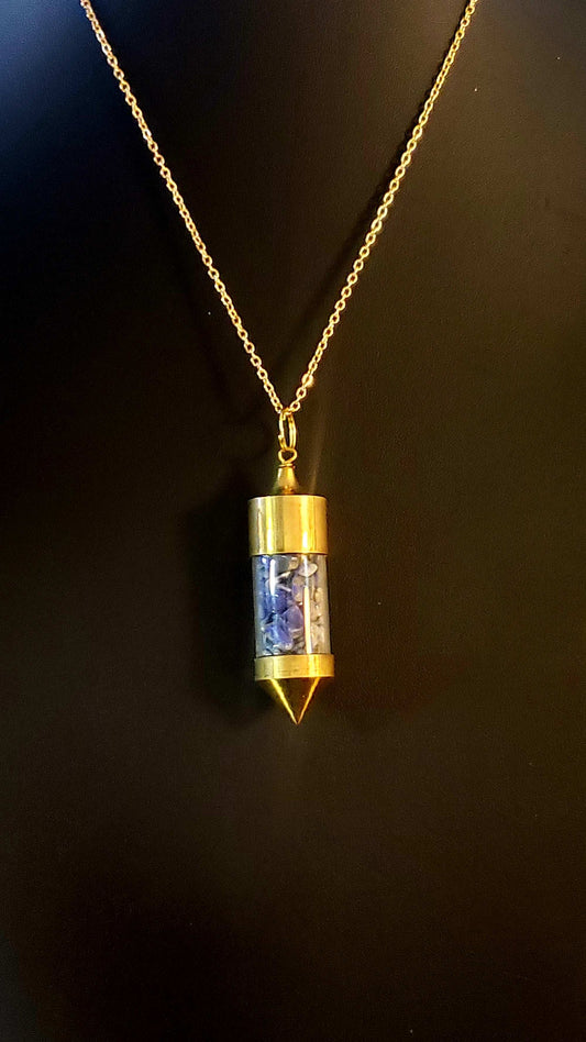 Lapis Lazuli Crystal Bottle Necklace