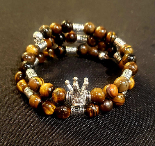 Tigers Eye Crown Bracelet