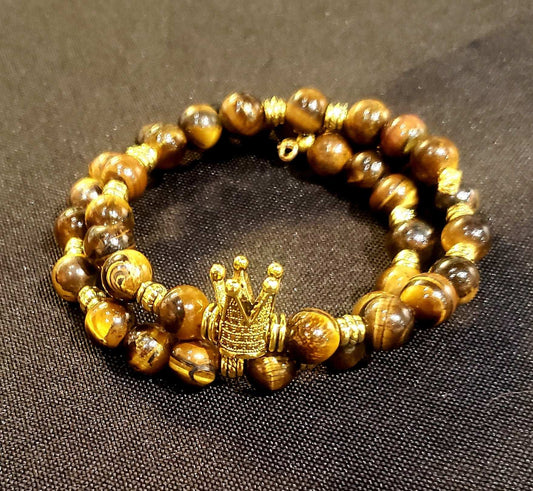 Tigers Eye Crown Bracelet