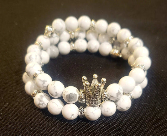 Howlite Crown Bracelet