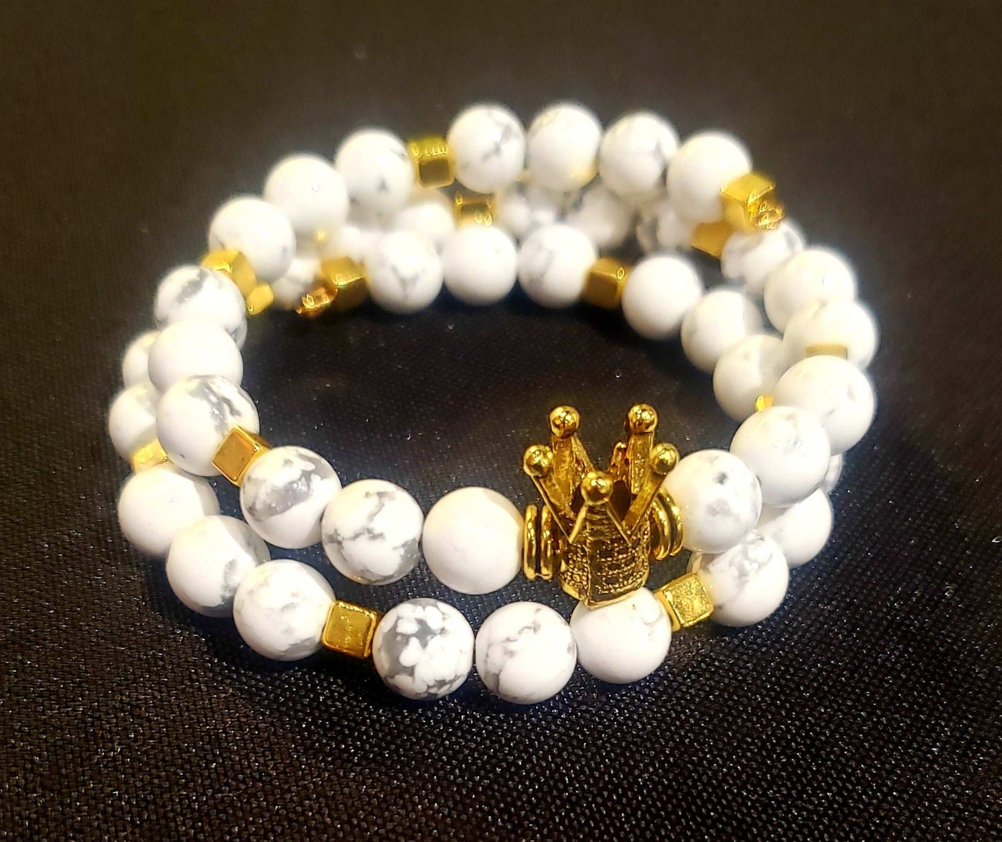 Howlite Crown Bracelet