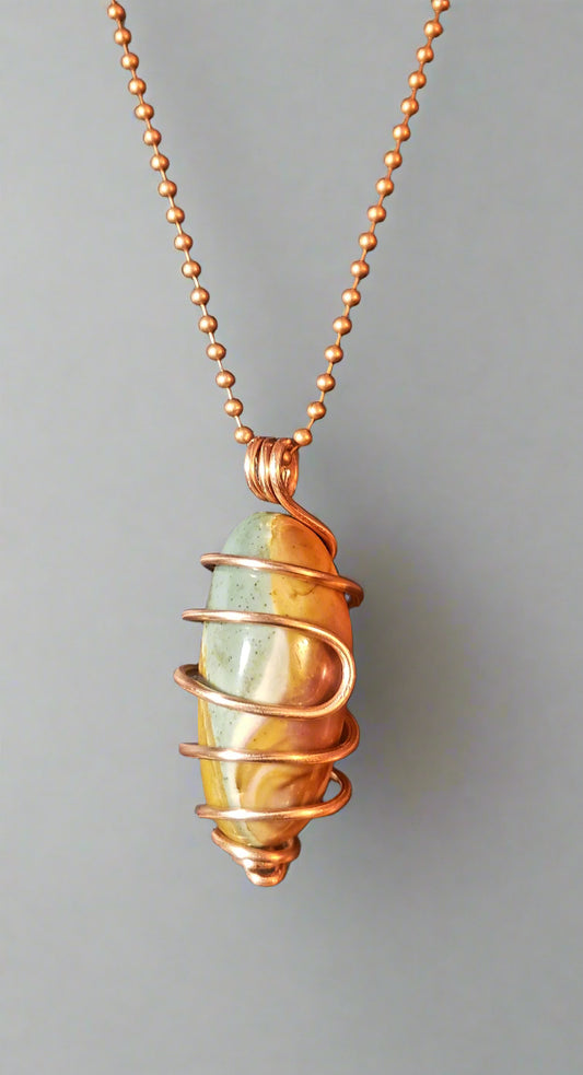 Noreena Jasper Copper Wrapped Necklace