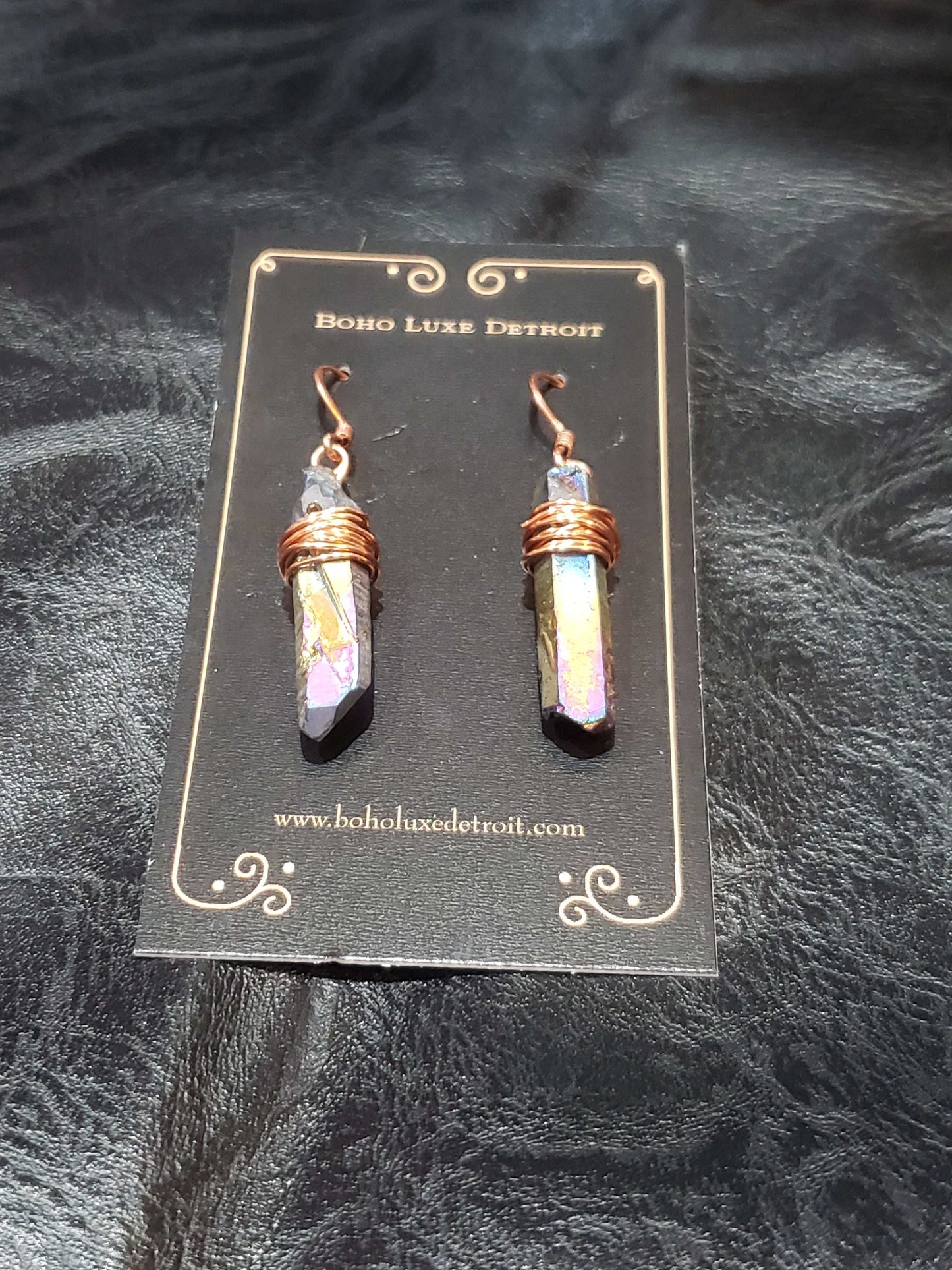 Titanium Quartz Crystal Earrings