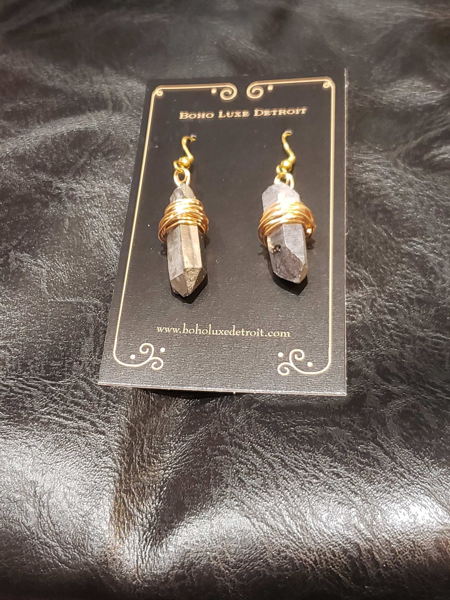 Titanium Quartz Crystal Earrings