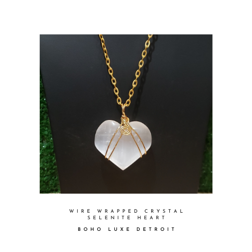 Crystal Selenite Heart