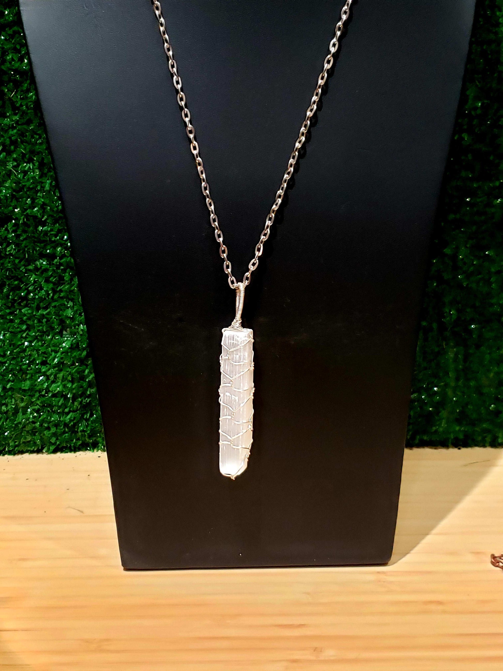 Crystal Selenite Wand Necklace